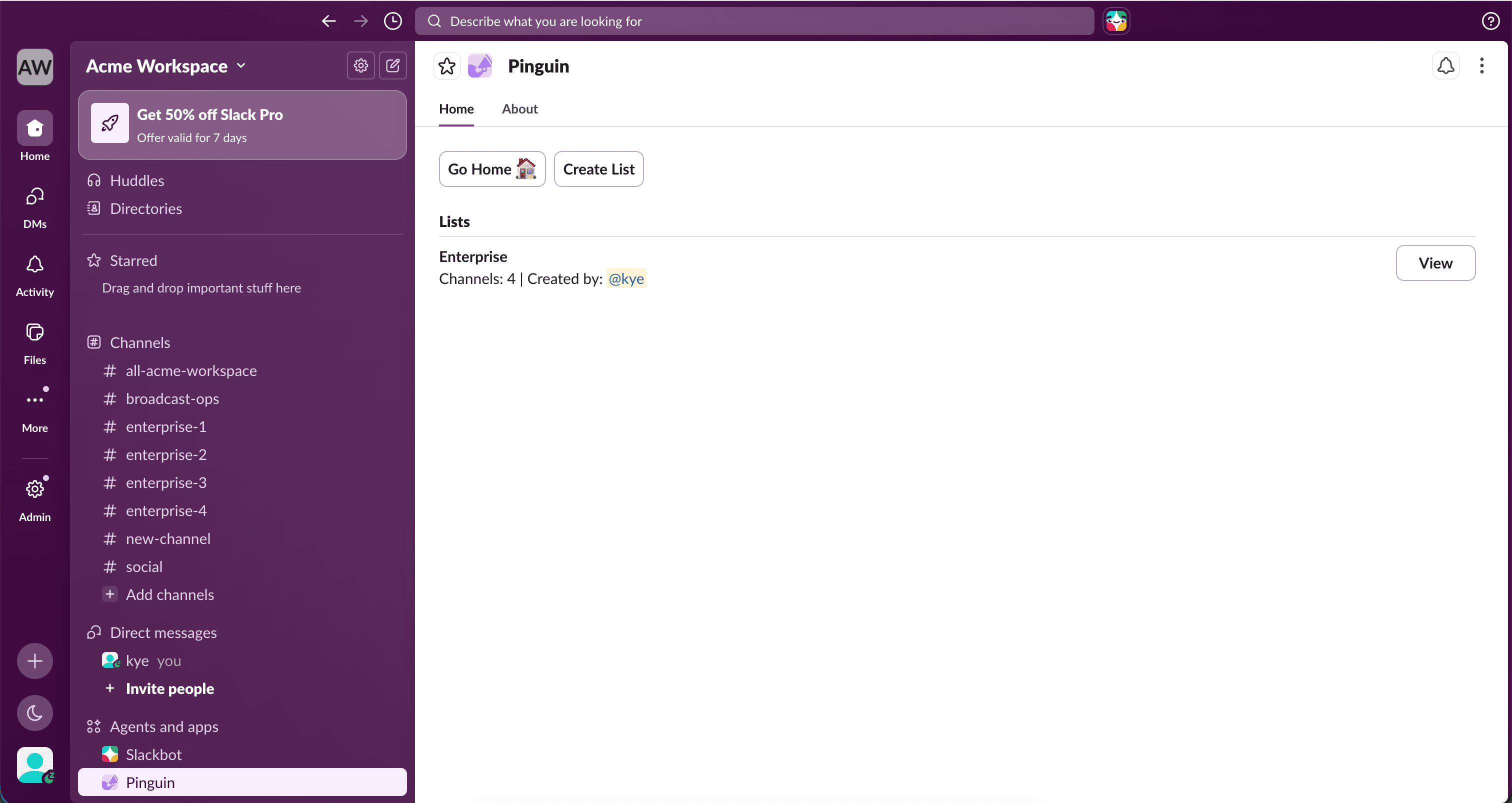 New audience list in the list view with View button